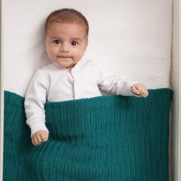 Knitted Blanket Turq 4
