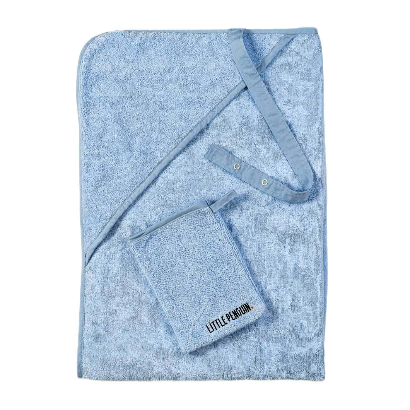 Детское полотенце с завязкой - синий