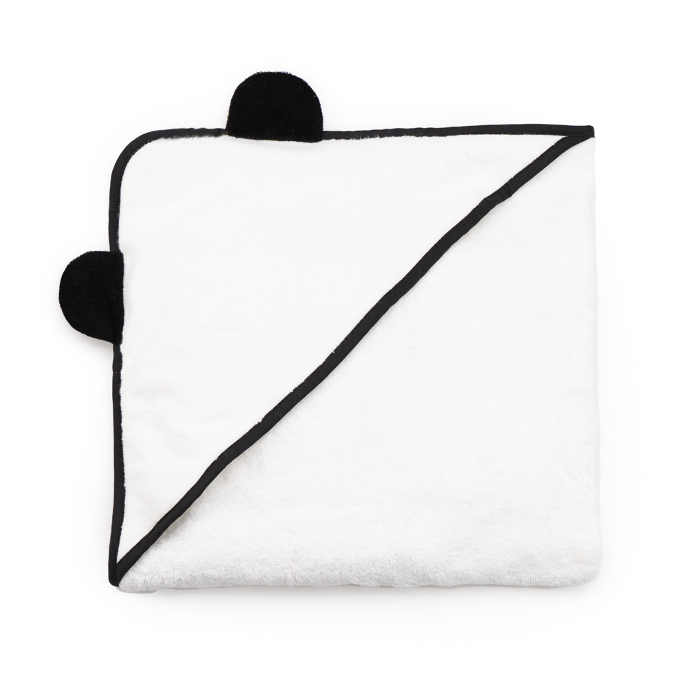 מגבת במבוק עם קפוצ’ון - דגם לבן
