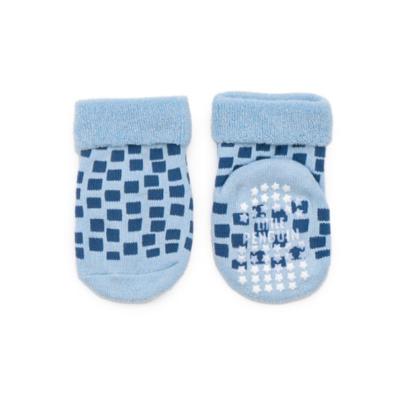 Slipper Socks Blue Squares
