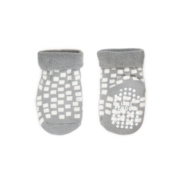 Slipper Socks Grey Squares