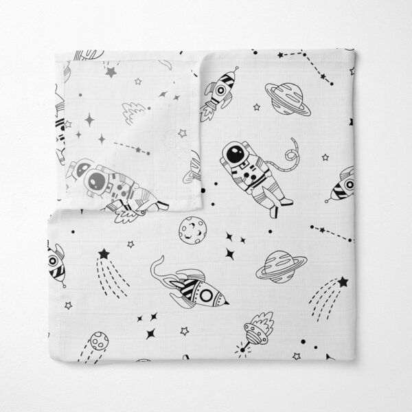 Space Muslin Square White